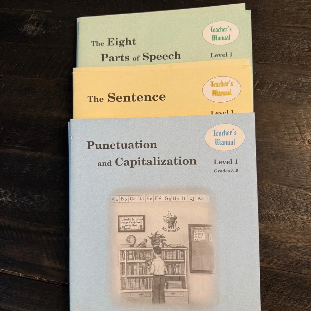 Rod and Staff English Worksheets Level 1 Grades 3-5 Teacher Manuals Student Set